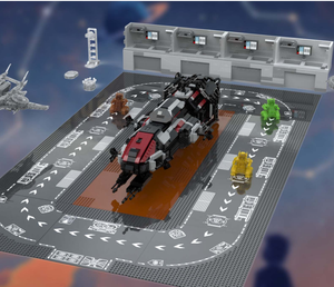 33908/33910 Construction <strong>Toy</strong> Sets Small Grain Interplanetary <strong>Highway</strong> Model Straight Route Turning Cross Building Blocks for Road - Product Image 2