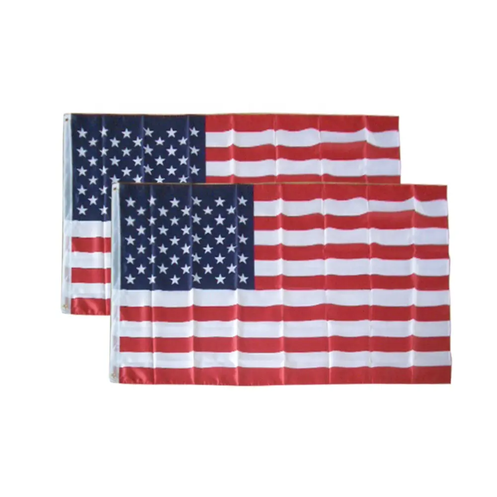 พร้อมที่จะจัดส่งราคาถูกโพลีเอสเตอร์75D พิมพ์ที่ดีสหรัฐอเมริกาธงประจำชาติทั้งหมดโลกประเทศธงกับ Gromeets ในสต็อก