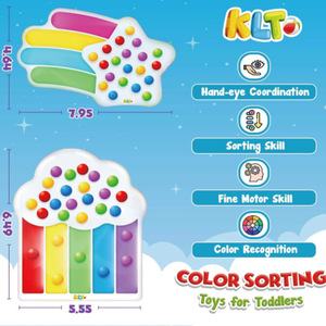Silikon Squishy renk sıralama duyusal oyuncaklar bebekler ince Motor becerileri oyunu okul öncesi öğrenme faaliyetleri eğitim renk - Product Image 4