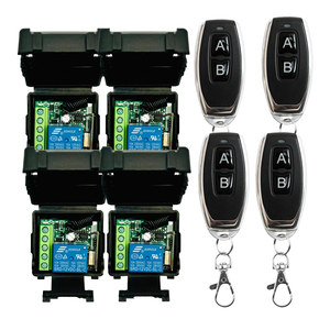 12V relè 1CH Wireless RF ricevitore trasmettitore 433mhz con codice di rotolamento telecomando in metallo per applicazione Gate 4 pulsanti - Product Image 5