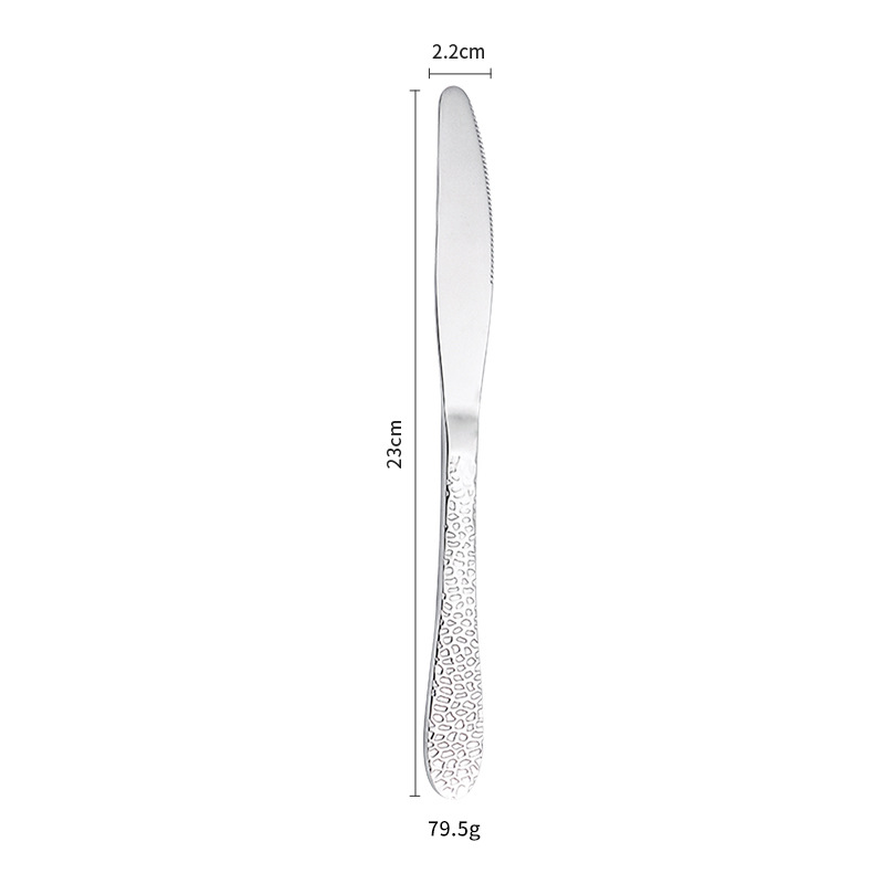 Snake skin pattern main table knife - silver opp
