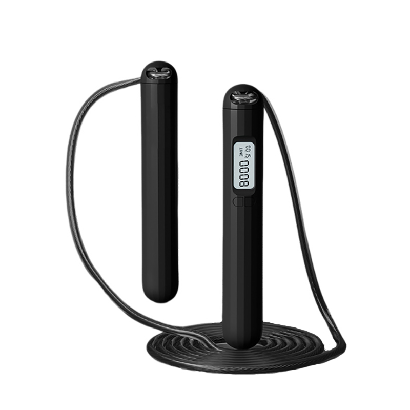 Count rope skipping long rope black