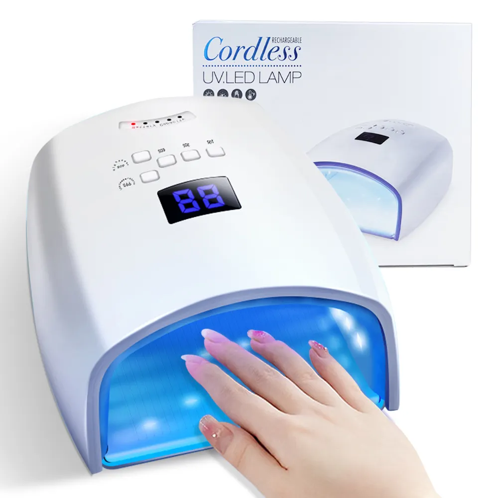 Kit de unhas elétrico sem fio, de alta qualidade, profissional, gradiente, luz led, para unhas de gel, recarregável, com lâmpada uv, led