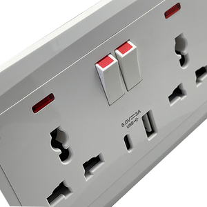 VNX mutil 3针插头插座2组开关和带usb + c型霓虹灯通用插座和电气附件的插座 - Product Image 2