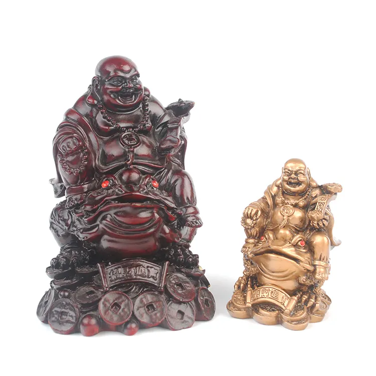 Décoration créative en résine, bouddha sur argent et grenouille, vente en gros