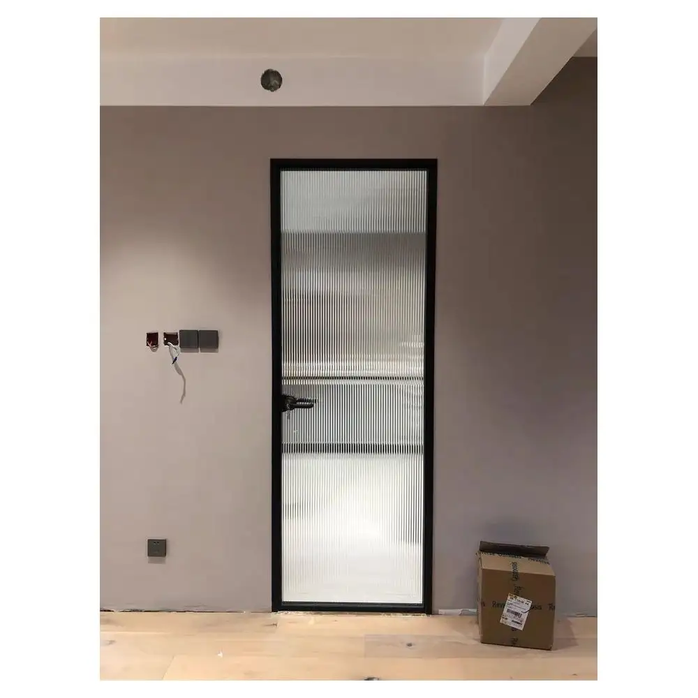 Marco de aluminio de alta calidad para puerta, estructura de vidrio deslizante, doble cristal, color blanco y negro