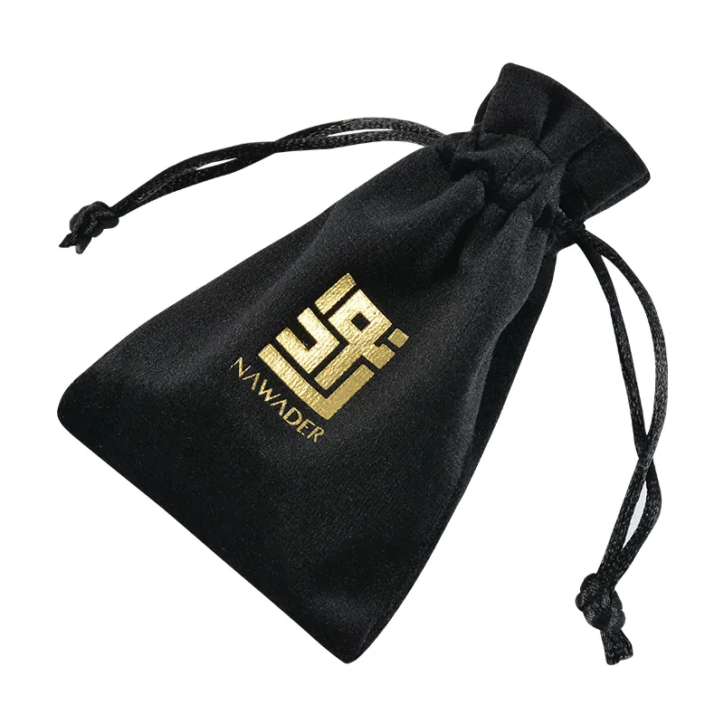 Luxury Logo bracelet jewelry make up cosmetic packaging gift Drawstring Bag Custom printed flannel velvet bag Velvet Pouch