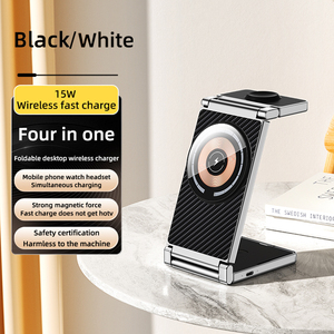 แท่นชาร์จแบบ3 in 1พับได้3In1โลโก้ออกแบบได้ตามที่ต้องการโทรศัพท์รอบเร็ว10W 15W แท่นชาร์จ3 in 1ที่ชาร์จไร้สายสำหรับ Apple Samsung - Product Image 1