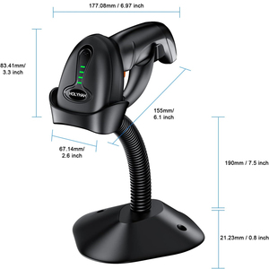 Hot Sale 1D 2D QR Barcode Scanner Wireless and Wired with Battery <strong>Level</strong> Indicator Bar <strong>Code</strong> Reader with Auto-Sensing Stand - Product Image 2
