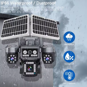 Kamera pengawas surya PTZ 20MP 4G, kamera keamanan empat layar, Kamera CCTV nirkabel AOV luar ruangan dengan baterai bawaan 24 jam - Product Image 2