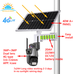 Colin V380 PRO Icsee 6MP 10X Zoom 4G Solar betriebene Netzwerk-CCTV-Kamera LTE-SIM-Karte IP PTZ Dual-Lens AI Tracking-Außen kamera - Product Image 4