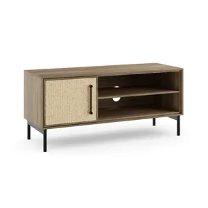 TV Unit for TVs up to 50&quot; TV Table with Rattan Front Door Design and a <strong>Cable</strong> <strong>Tidy</strong> at Back ModernTV Unit for Small Room - Product Image 6