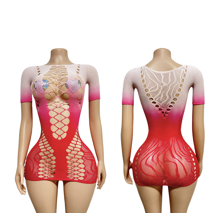 Light pink + dark red