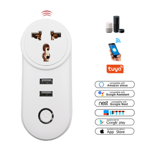 LEDEAST PA8-SA Tuya Smart WiFi Plug South Africa стандарт с USB-портами поддерживает дистанционное и Голосовое управление для домашней автоматизации - Product Image 1