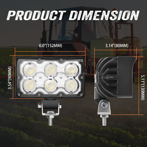 ไฟรถแทรกเตอร์ LED 4x6นิ้วไฟทำงานพลังงานสูง6000LM 60W เข้ากันได้กับรถแทรกเตอร์รถออฟโรด - Product Image 3