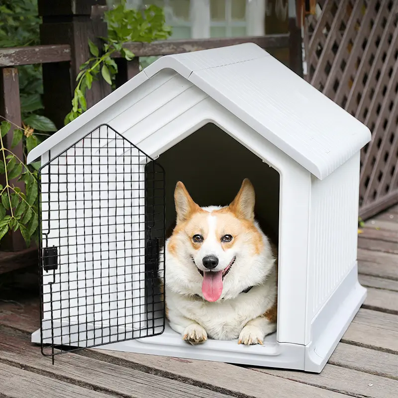 Großhandel Einzigartiges Design Wasserdichtes Haustier Indoor Hundehütte Kunststoff Outdoor Casa De Mascota Zwinger Mit Dach