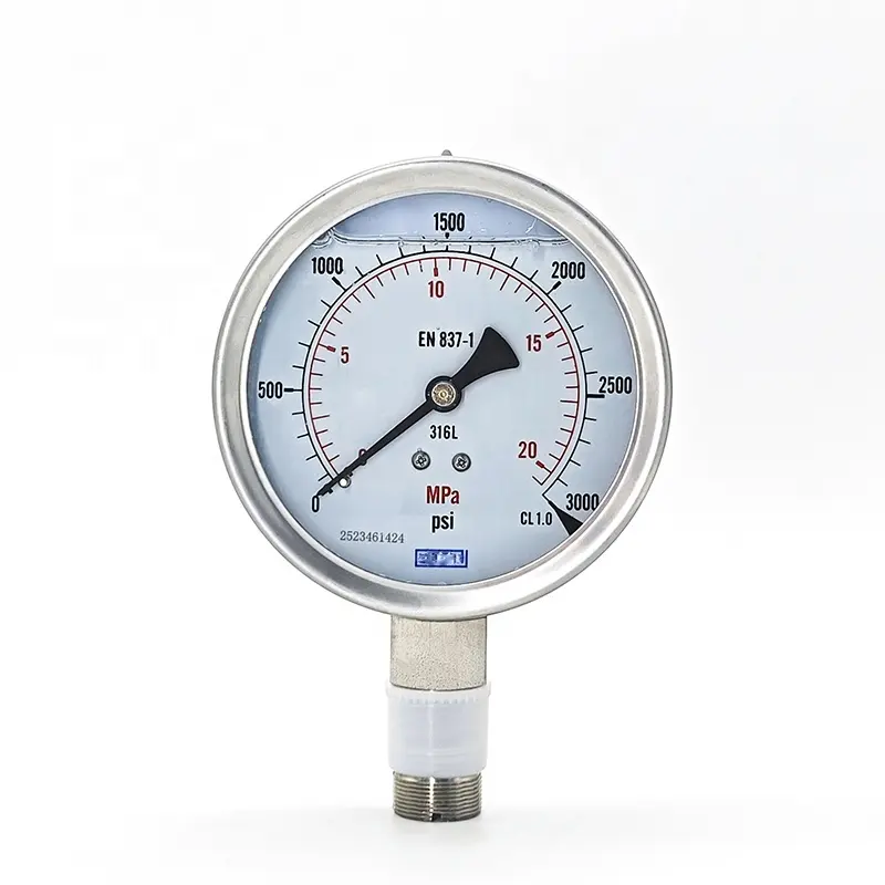 Hochpräzises flüssigkeits gefülltes Bourdon Typ 400psi Wika Manometer