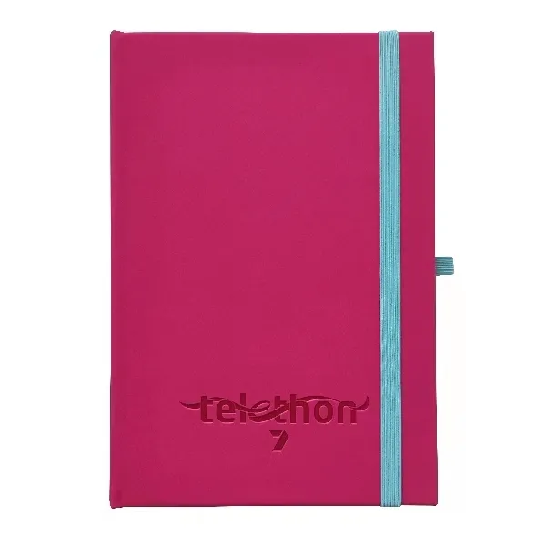 A5 Magenta Color Pu Leather Hardcover Planner Notebook Sublimação Customizável com Elástico 80 folhas