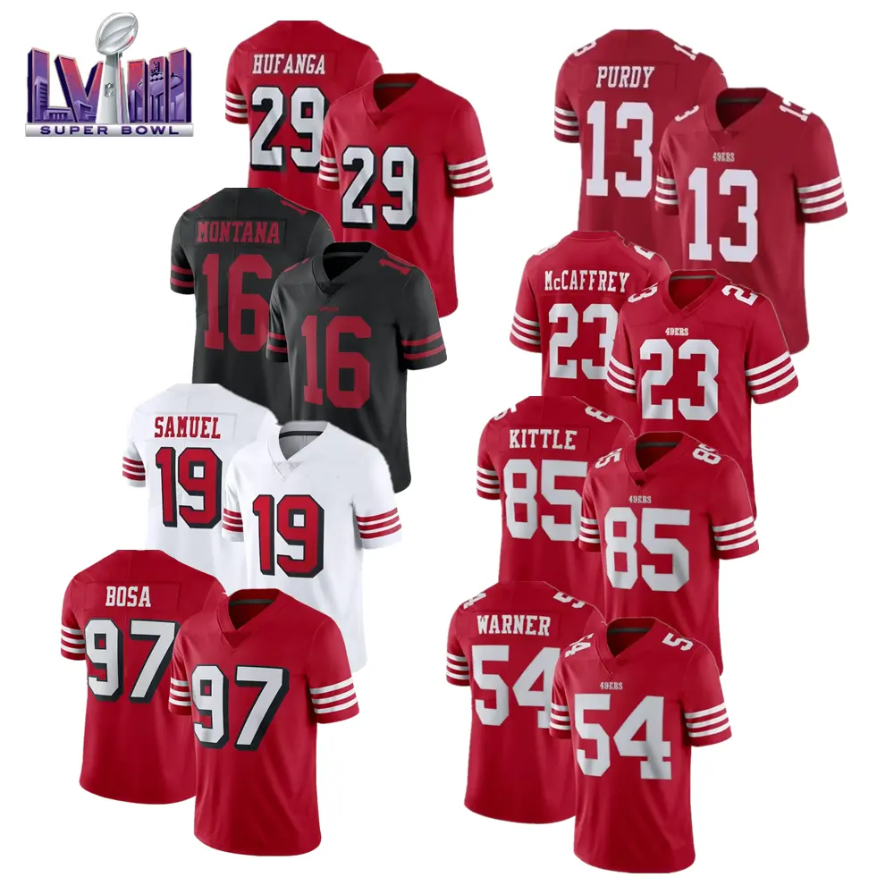 2024 F.U.S.E. Super LVIII Men's Brock Purdy McCaffrey George Kittle trey samuel Fred Warner Nick Bosa American Football Jersey