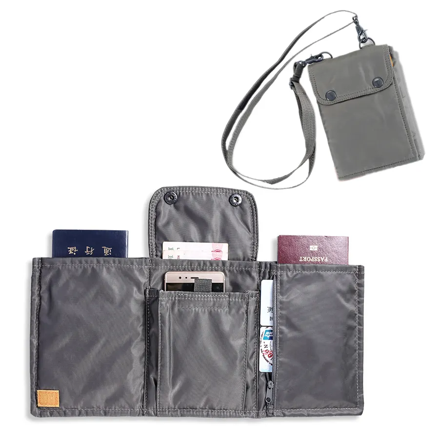 Cinto de carteira escondido antirroubo, estilo coldre para dinheiro, bolsa de viagem para passaporte, cartões de crédito, dinheiro para homens e mulheres
