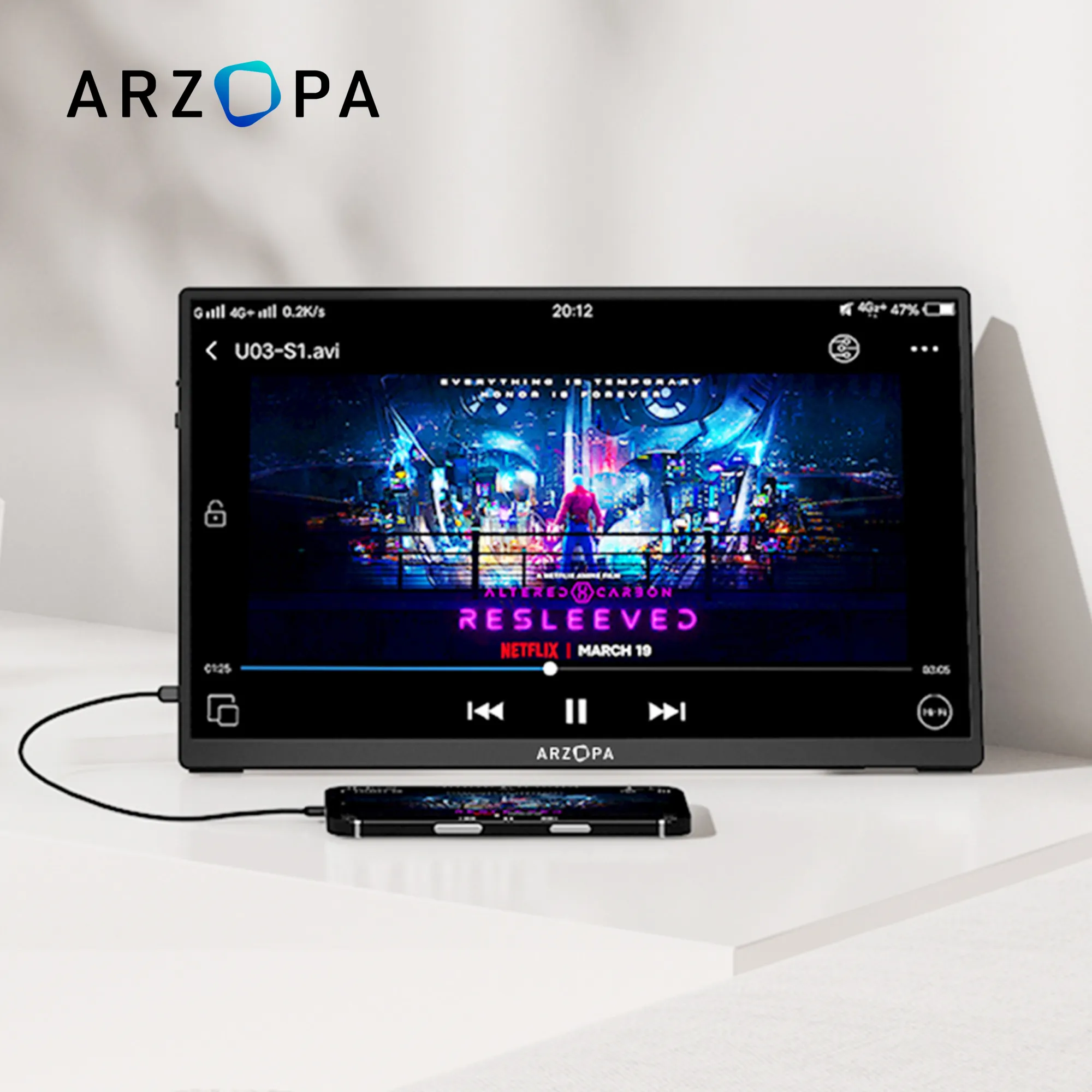 ARZOPA ultraligero 15,6 pulgadas FHD 1080p monitor de pantalla portátil portátiles monitores LCD pantalla USB para PC portátil teléfono móvil