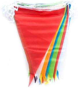 Banderines coloridos de tela de poliéster personalizados de alta calidad, Bandera de cadena, banderines triangulares para decoración de celebración - Product Image 1