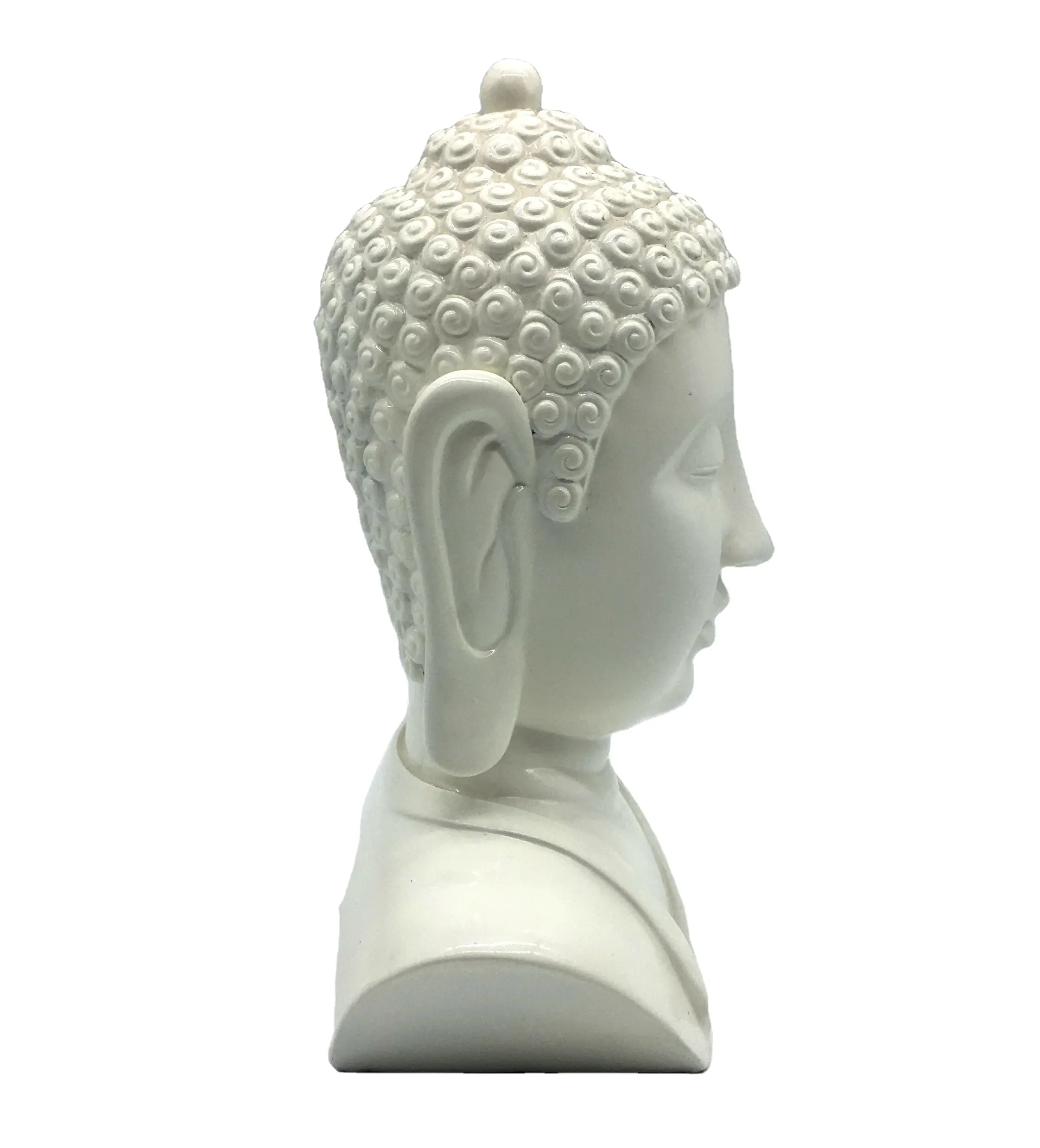 Статуи будды ручной работы из смолы белого цвета с керамической отделкой, лидер продаж