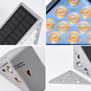 Stairs <strong>Led</strong> Light Auto on Off Solar Step Light White RGB Solid Color Changing Triangle Waterproof Sensor Deck Solar Stair Light - Product Image 4