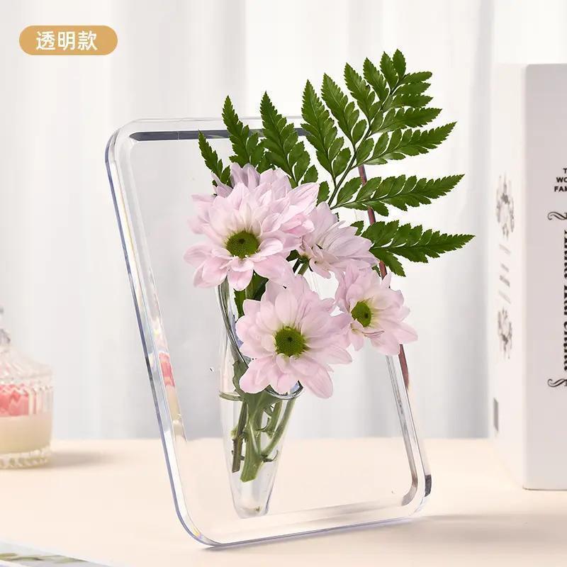 Cornice foto vaso trasparente bianco