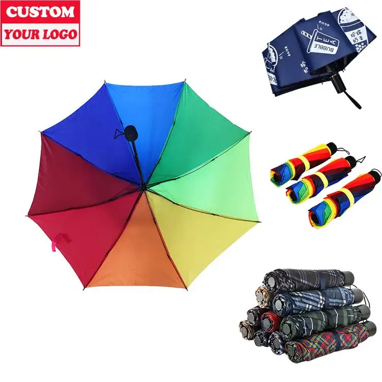Personalizado Barato Por Atacado Uv Único Ain Anti-Uv Dobrável Paraguas Parapluie 3 Guarda-chuva Para As Mulheres