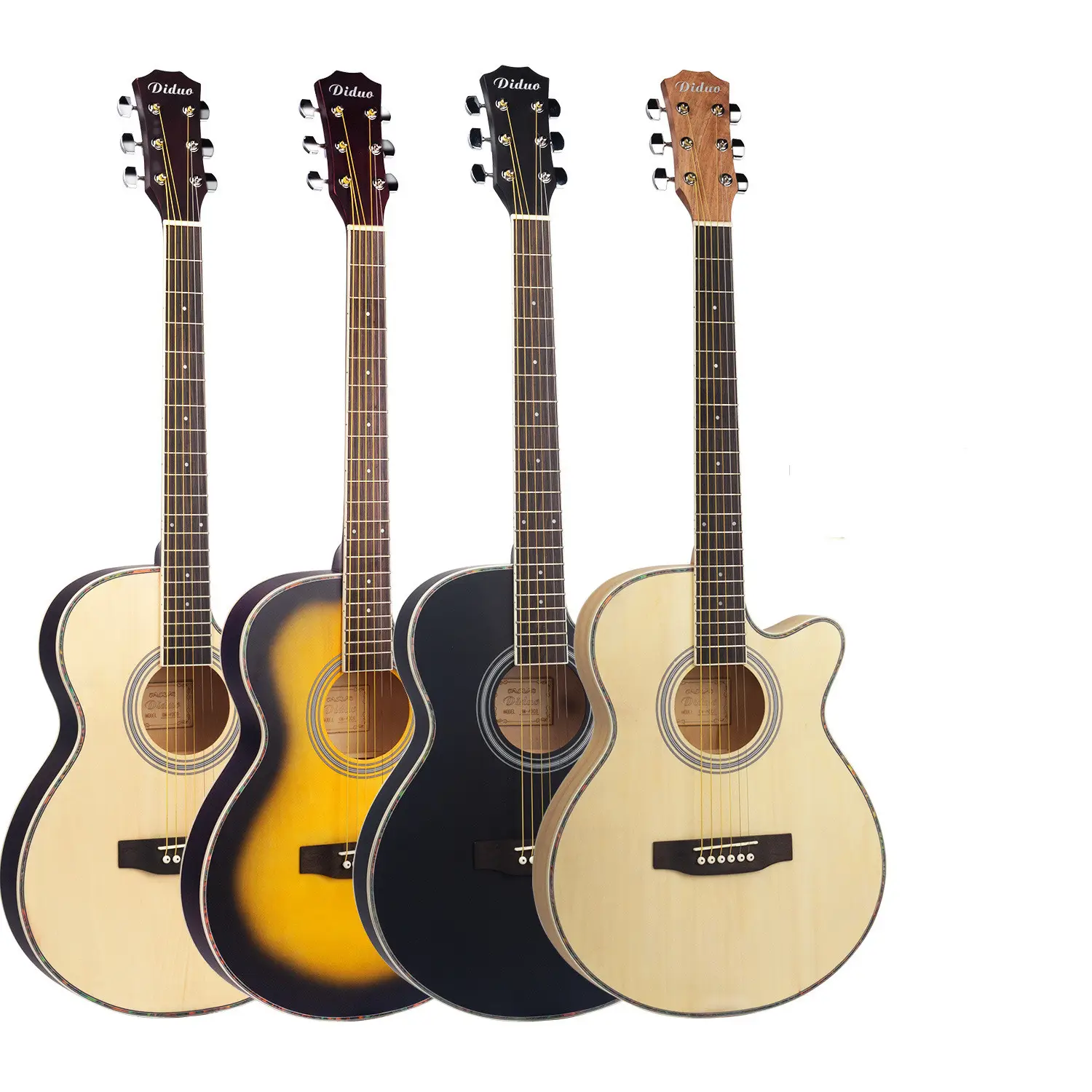 Instrumento musical de gran oferta, guitarra acústica ultrafina negra de 40 pulgadas para mujer y hombre