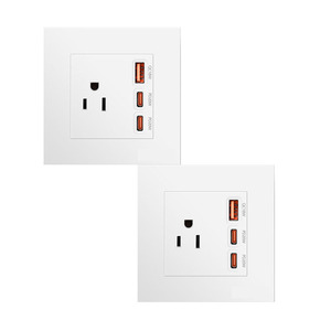 86 US Standard Pc Plate American <strong>Socket</strong> 3 Pin <strong>Socket</strong> With Usb and <strong>2</strong>-port <strong>Type</strong> C Fast Charging Wall Switch <strong>Socket</strong> - Product Image 1