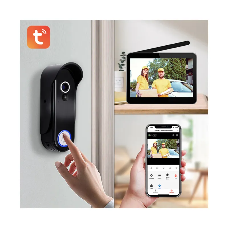 Tuya 1080P Draadloze Home Security Visuele Deur Bell Camera Waterdichte Ip65 Intercom Deur Telefoon Smart Wifi Video Deurbel