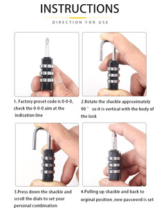 XMM Factory Direct Supply Small Digital Combination Lock with 3 Number <strong>Codes</strong> High <strong>Security</strong> Reset <strong>Password</strong> Good Padlock XMM-8021 - Product Image 6