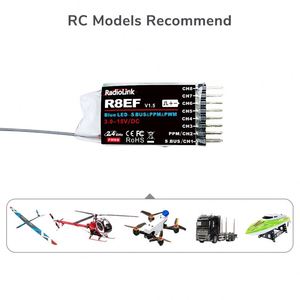 Radio link R8EF 2,4 GHz 8-Kanal-RC-Empfänger-Unterstützung S-Bus/PPM/PWM-Signal für 8CH T8FB T8S RC-Sender RC-Auto-Boot-Flugzeug - Product Image 6