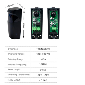 Cảm biến chuyển động photocell cửa nhà để xe cảm biến hồng ngoại 12V-24V AC/DC cho bft đẹp flor-s doorhan Sommer cửa trượt IR rào cản - Product Image 4