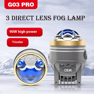 ไฟตัดหมอก LED สามดวง90W, ไฟตัดหมอกลำแสงสูงต่ำ3นิ้วสีเหลืองสามสี4300K อุณหภูมิกันน้ำ12V - Product Image 5