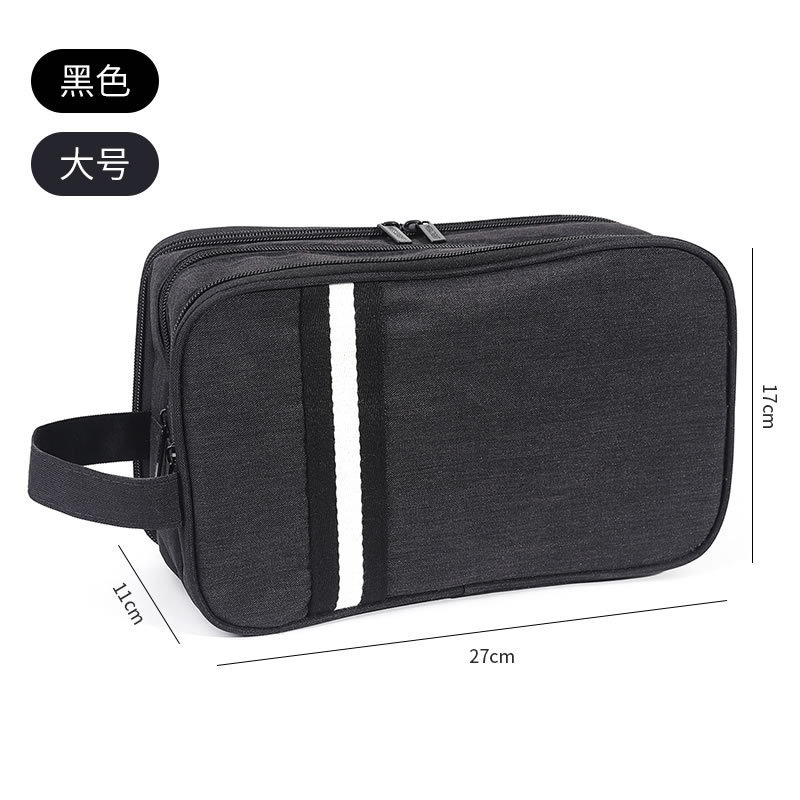 Large Black Multi-Layer Toiletry Bag