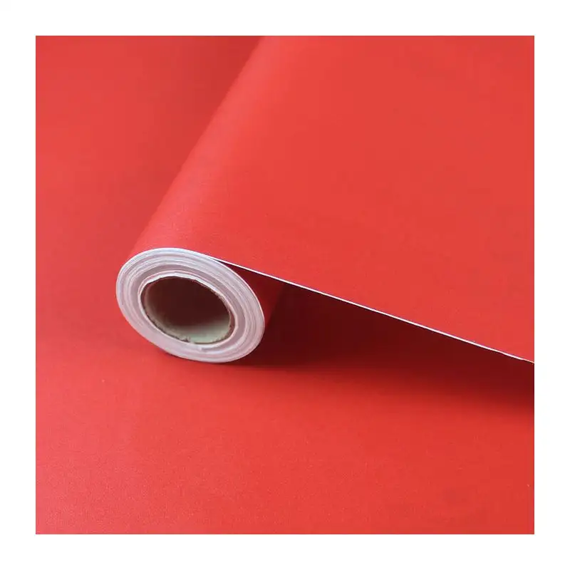 45cm largeur Fashion Red papier peint uni conçoit des papiers peints auto-adhésifs pour le salon de luxe