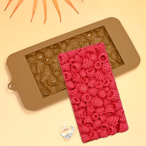 Yeni stil dikdörtgen silikon kalıp ahududu kazık çikolata meyve desen DIY dekoratif pişirme araçları epoksi zanaat reçine - Product Image 1