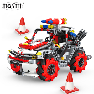 HOSHIリモートコントロールブロック自己設計のプログラムされたメカナムホイールアイスバトルカーバディリングブロックキットテックメカニカルステムおもちゃ - Product Image 4