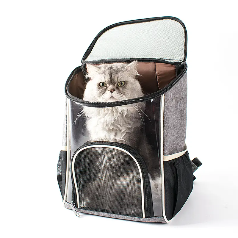 Toptan nefes şeffaf Pet kedi köpek seyahat taşıyıcısı taşıma sırt çantası