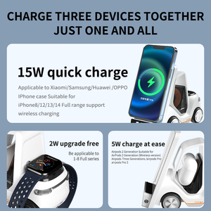Apple Watch kulaklık için saat mobil telefon tutucu manyetik kablosuz şarj ile çok fonksiyonlu Chargeurs 5-in-1 - Product Image 4