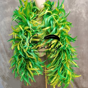 Wholesale <strong>2</strong>-Tone Large 2M Rooster Feather Boa Coque tails Feather Boa for Samba Party Stage Performance Decorations - Product Image 1