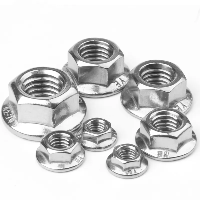 Alloy 20 28 31 59 DIN6923 M6 M7 M8 M10 M30 large 12 point hexagon flange nut with serrated