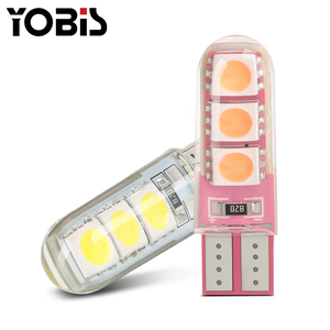 YOBIS汽车发光二极管灯厂T10 W5W硅胶Cob灯泡5050 6smd频闪194发光二极管Canbus灯泡汽车12v楔形闪光灯 - Product Image 3