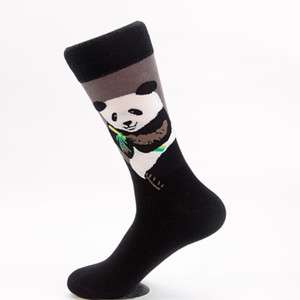 Toptan erkekler büyük boy Panda elbise Casual ekip çorap özel hayvan karikatür desen pamuk moda komik çoraplar - Product Image 5
