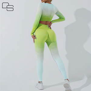 Bán Buôn Sexy Phòng Tập Thể Dục Tập Thể Dục Dài Tay Áo Xà Cạp Trang Phục Thể Thao Phù Hợp Với Phụ Nữ Liền Mạch Tập Thể Dục Yoga - Product Image 6