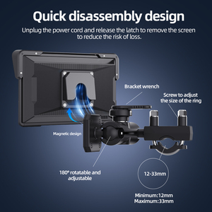 Jmc 7inch không dây Carplay <span class=keywords><strong>Android</strong></span> tự động chống thấm nước xe máy thiết lập an ninh BT cuộc gọi màn hình cảm ứng điều khiển bằng giọng nói - Product Image 3