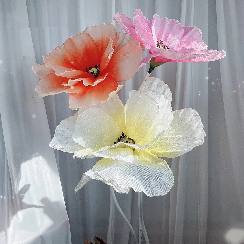 Toptan büyük düğün süslemeleri romantik dev ipek çiçek standı seti yapay duran dev çiçek